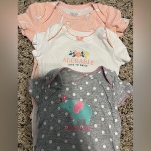 Carter Kids Onesies - Pink, White, Gray
